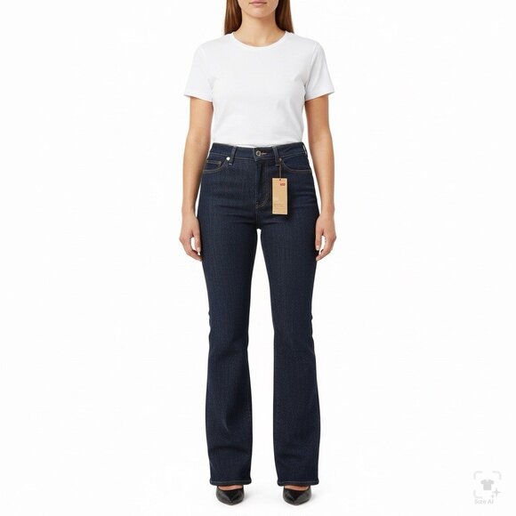 Levis Womens Dark Wash Denim Bootcut Jeans Mid Rise Slimming Size 10 Medium Fit - Picture 16 of 16